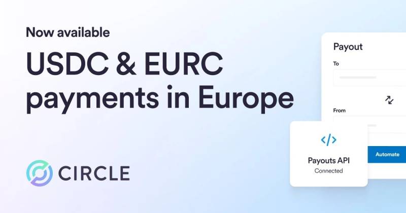 Circle Stablecoin Payouts Europe განცხადების გრაფიკა