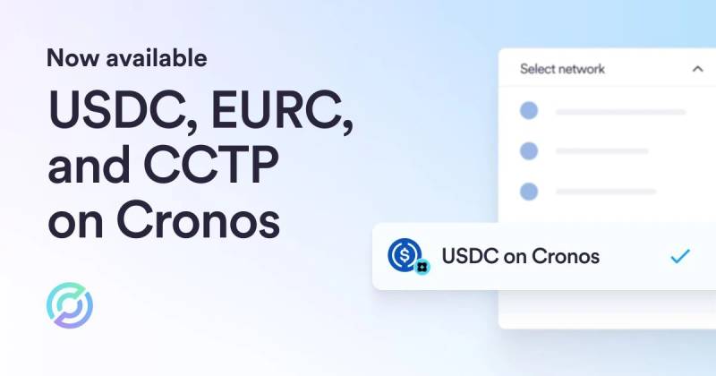შემოხაზეთ გამოცხადების ნამუშევარი USDC, EURC და CCTP-სთვის Cronos-ზე