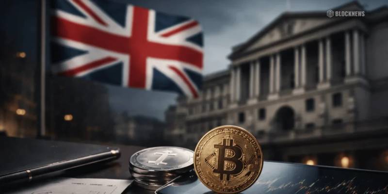Ilustración de una moneda de libra esterlina conectada a vías de pago digitales reguladas.