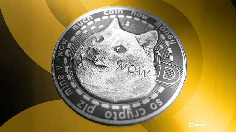 Dogecoin branding graphic representing the discontinued Bitwise spot institutional product