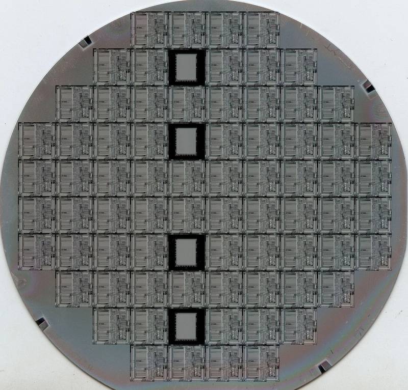 Fabricated semiconductor silicon wafer containing integrated high-density neural processing superchips
