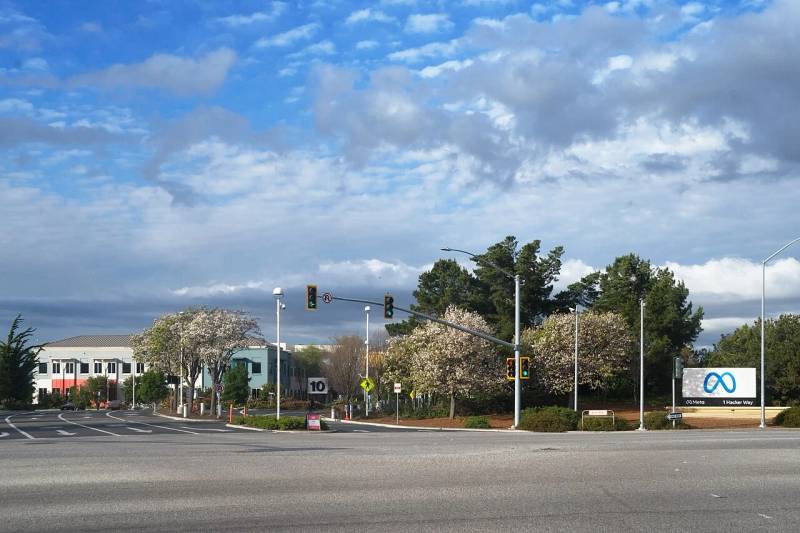 Meta Platforms global corporate headquarters campus in Menlo Park California where the Fundamental AI Research team built Spirit LM.