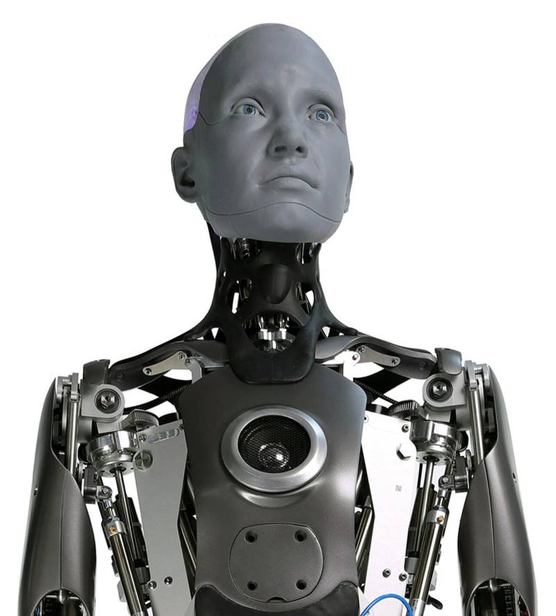 Advanced biomimetic humanoid robot hardware platform demonstrating articulated multi-axis manipulation capabilities.