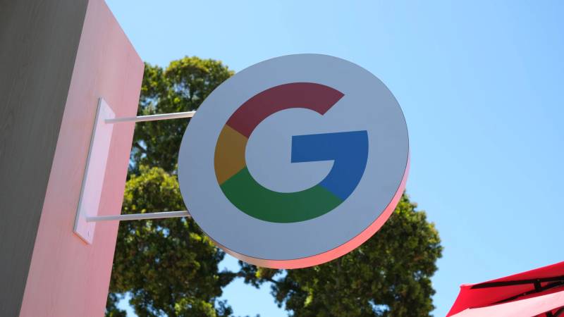 Google corporate campus signage reflecting technology platform operations.
